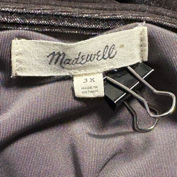 Madewell Velvet Top Woman's 3X Gray Butterfly Sleeve Holiday Soft Flutter Boxy - Picture 9 of 15